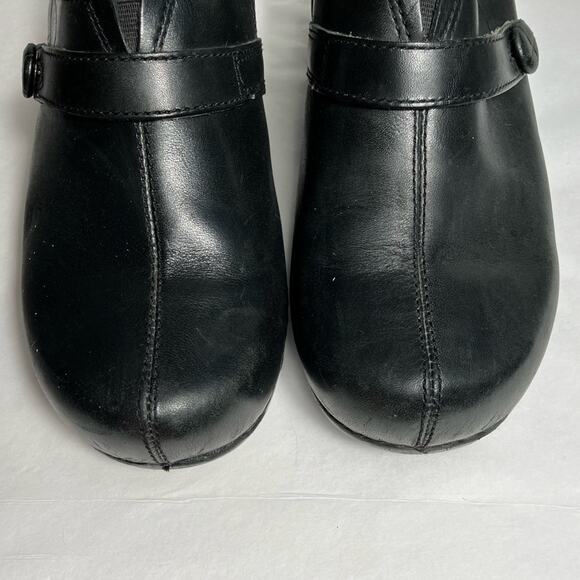Dansko Solstice Clogs black leather button detail clog nurse‎ medical work EU 39 - Picture 6 of 8